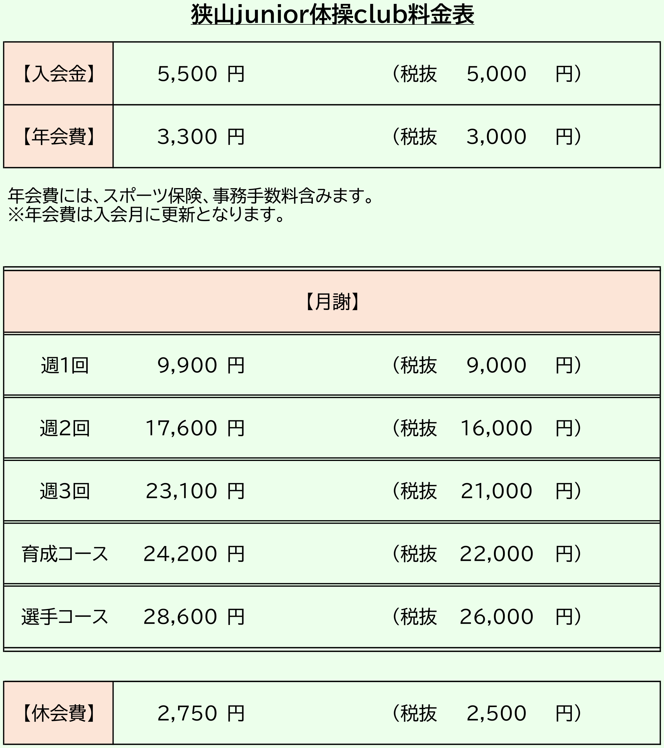 コース料金